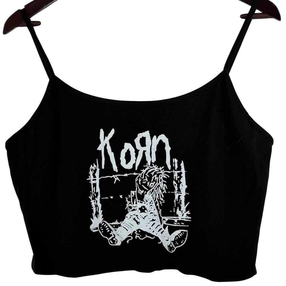 KORN Black Graphic Crop Cami 2XL